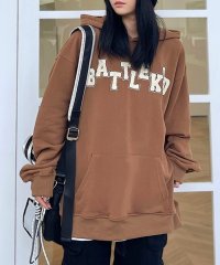 RIFF/リフ Riff モコモコ刺繍 BIGパーカー ロゴ刺繍 大きいサイズ オーバーサイズ ビッグサイズ ゆったり Tシャツ プルオーバー トップス 長袖 無地/507152952