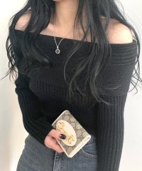 RIFF/リフ Riff オフショルニットトップス オフショルダー オフタートル リブ編み リブニット セーター Tシャツ カットソー プルオーバー トップス 長袖 無地/507152969