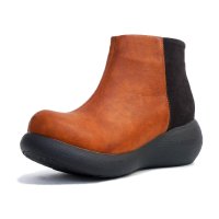 Nuts world/ナッツワールド Nuts world ショートブーツ 厚底 ブーツ レディース コンビネーション サイドジップ ローリング ウエッジ ラウンド 大きいサイズ 低/507153017