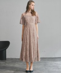 GIRL/ガール GIRL チュール切替え総レースフレアロング丈結婚式ワンピースドレス/507153519