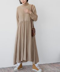 ELFRANK/エルフランク ELFRANK タートルネックニットフレアロングワンピース/507153576