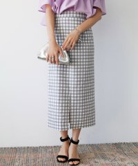 ELFRANK/エルフランク ELFRANK チェックミモレ丈Iラインスカート/507153590