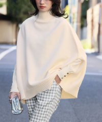 ELFRANK/エルフランク ELFRANK ハイネックポンチョ型ニットプルオーバー/507153750
