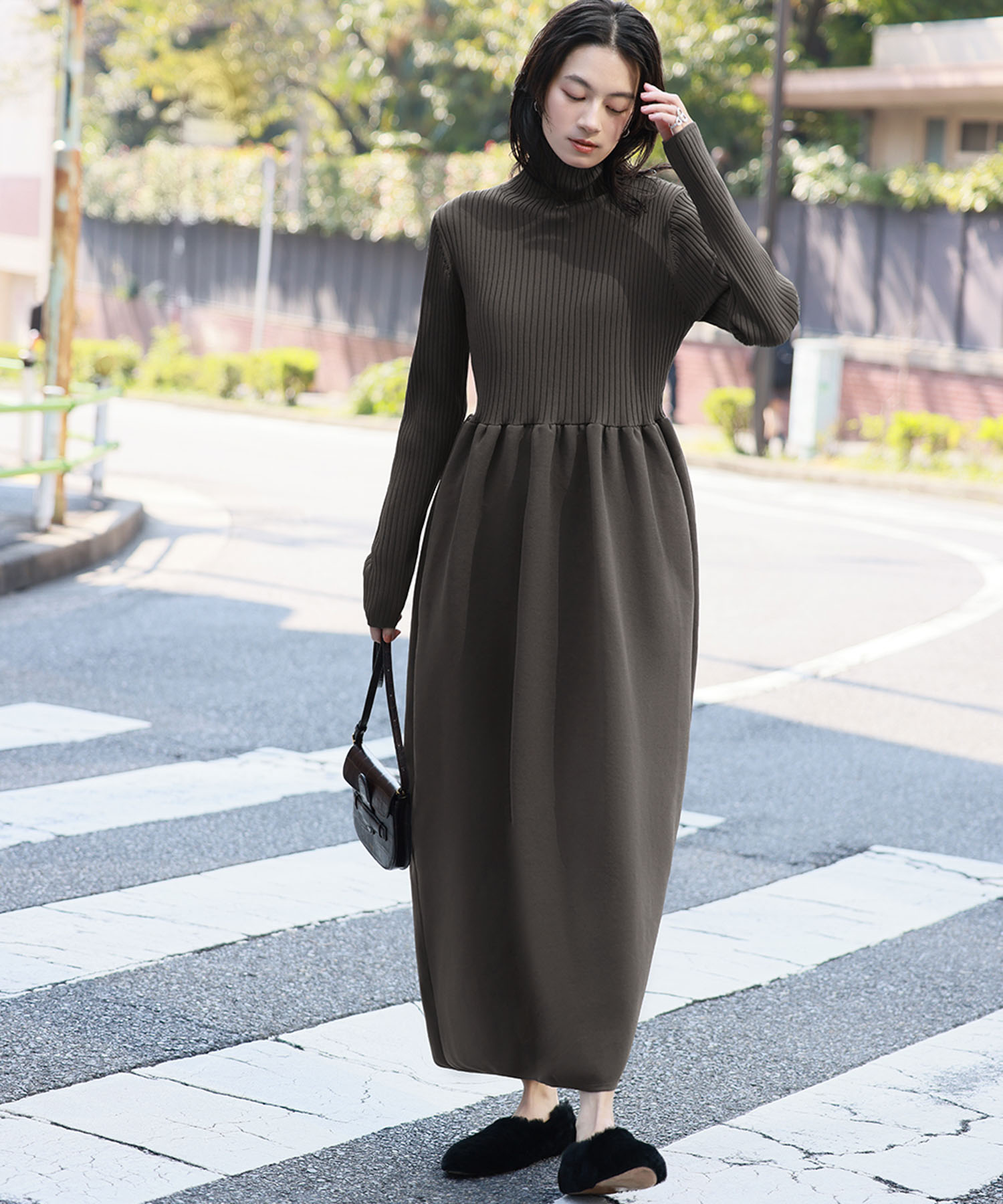 ワンピース louren color nep Vneck cocoon dress color nep Vneck cocoon dress – louren store
