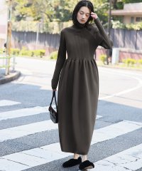 ELFRANK/エルフランク ELFRANK リブ切り替えコクーンニットロングワンピース/507153797