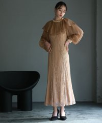 GIRL/ガール GIRL レース×オーガンジー前後2WAYフレアカラードッキングマーメイドロング丈 結婚式 ワンピース ドレス/507153960