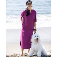 DoCLASSE/ドゥクラッセ DoCLASSE ストレッチリネン・キーネックワンピース/507165255