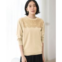 DoCLASSE/ドゥクラッセ DoCLASSE 裏毛コットン・レースコンビトップス/507165333