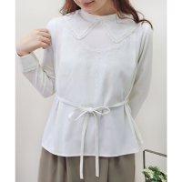 an another angelus/フィント F i.n.t 【an another angelus】同色刺繍衿付きプルオーバーブラウス【洗える】/507167547
