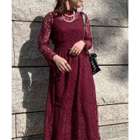 KOBE LETTUCE/コウベレタス KOBE LETTUCE [ プチレタス ]インナーつき総レースオケージョンフレアワンピース [E3221]/507171284