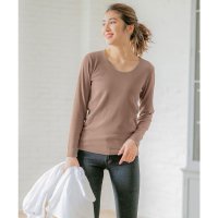 KOBE LETTUCE/コウベレタス KOBE LETTUCE 【透けにくい】前身二重長袖Tシャツ【Uネック】 [C3655]/507171660