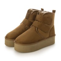 Mafmof/マフモフ Mafmof Realta(レアルタ)5cm厚底ソール筒丈13cmダブルベルトムートンブーツ/507173391
