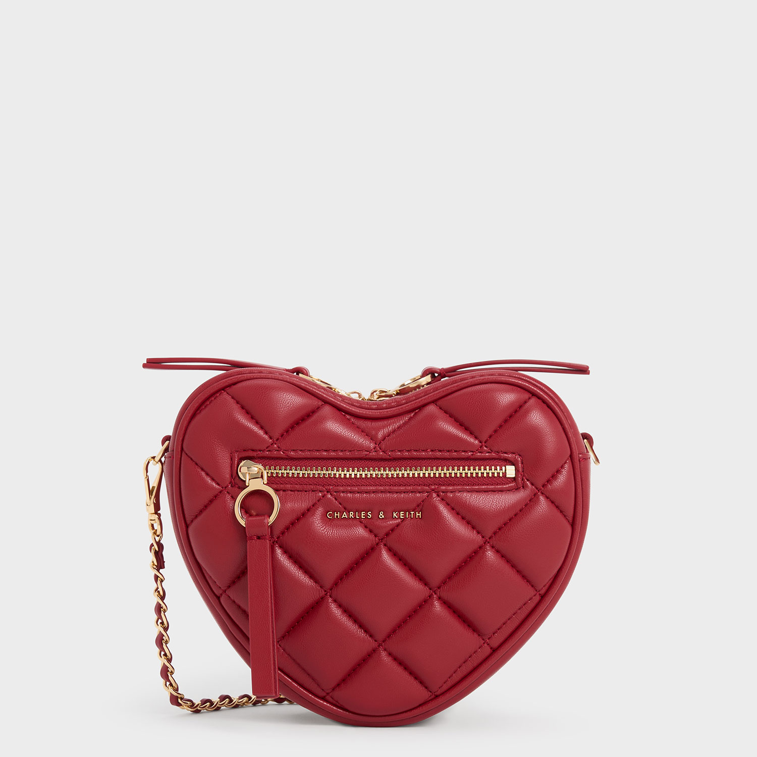 CHARLES & KEITH◆Philomena キルトハートクロスボディバッグ org.jpg