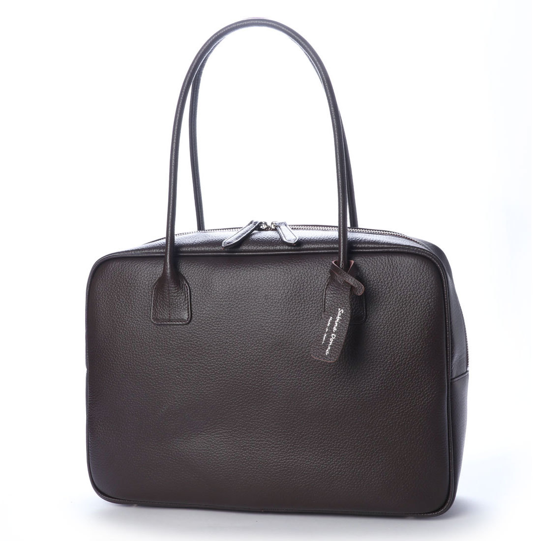 Sabina Donna A4対応 牛革スクエアボストン ◇ グレージュ Sabina Donna A4対応 牛革スクエアボストン ◇ グレージュ