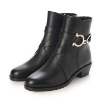 FERRAGAMO/サルバトーレフェラガモ Salvatore Ferragamo Shadi Gancini Leather Booties/507183668
