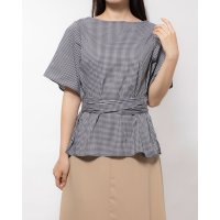 EDIST. CLOSET/エディスト クローゼット EDIST. CLOSET ギンガムチェックウエストリボントップス/507191204