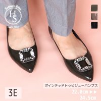 HS/エイチエス HS 【日本製】 HS ポインテッドトゥ ビジュー パンプス/507199672