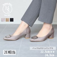 HS/エイチエス HS 【日本製】 HS バックル サテン パンプス/507199695