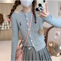 And Kawaii/アンドカワイイ And Kawaii カーディガン 人気 刺繍 ニット カレッジスタイル スリム トップス レディース 韓国/507200138