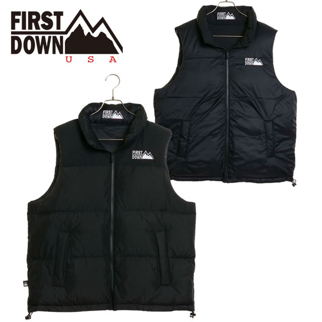 ファーストダウン FIRST DOWN BUBBLE DOWN VEST BLACK [F542002