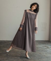 GIRL/ガール GIRL サイドレース プリーツ スタンドネック Aライン ロング 結婚式 ワンピース パーティー ドレス オケージョンドレス お呼ばれ/507200271