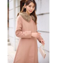Alotta/アロッタ Alotta 美人シルエットファー付ノーカラーコート/507200814