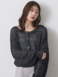 RETRO GIRL/レトロガール RETRO GIRL ラメメッシュカーデ/507201914