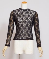 Maunaloa/マウナロア Maunaloa ハイネックレースブラウス/507203709