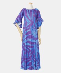 Maunaloa/マウナロア Maunaloa Ocean Blue Bird ティアレタパスリーブワンピース/507203715