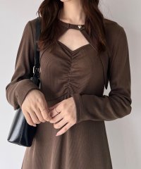 JUNOAH/ジュノア JUNOAH 【ペチコートセット】リブショートボレロ＋ウエストマークフレアキャミワンピース/507205507