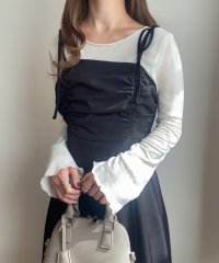 FILLOU/フィルー FILLOU FILLOU ショルダーリボンドレープキャミワンピース/507205587