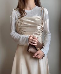 FILLOU/フィルー FILLOU FILLOU ショルダーリボンドレープキャミワンピース/507205587