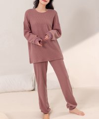 TeddyShop/テディショップ Teddyshop レディース 長袖デザインワッフルセットアップルームウェア 上下2点セット/507206957