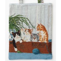 Purr Purr/パーパー Purr Purr ジャガード織 ネコ柄トートバッグ/507217251