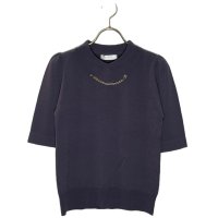 12Twelve Agenda/トゥエルブアジェンダ 12Twelve Agenda 衿チェーン付5分袖ニットプルオーバー（RyMy12G）/507217912