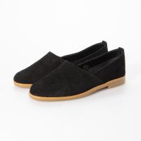 GLOBAL CLUB/グローバルクラブ GLOBAL CLUB レディース フラットパンプス ラウンドトゥ 日本製 革スエード (BLACK)/507219134
