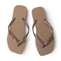 havaianas/ハワイアナス Havaianas サンダル ラバービーチサンダル Slim－Square－Logo－Metallic－Rose－Gold/507219434