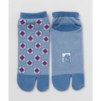KAYA/【カヤ】涼しさ、さらり 鹿の子編み足袋型くつ下23－25cm 雪花 ブルー/507233144