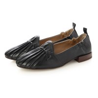 SAYA/サヤ SAYA フラット本革ラウンドトウシャーリングスリッポンシューズ/507235024