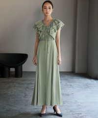 GIRL/ガール GIRL フロントフリルVネックフレアロング丈 結婚式 ワンピース パーティー ドレス/507243256