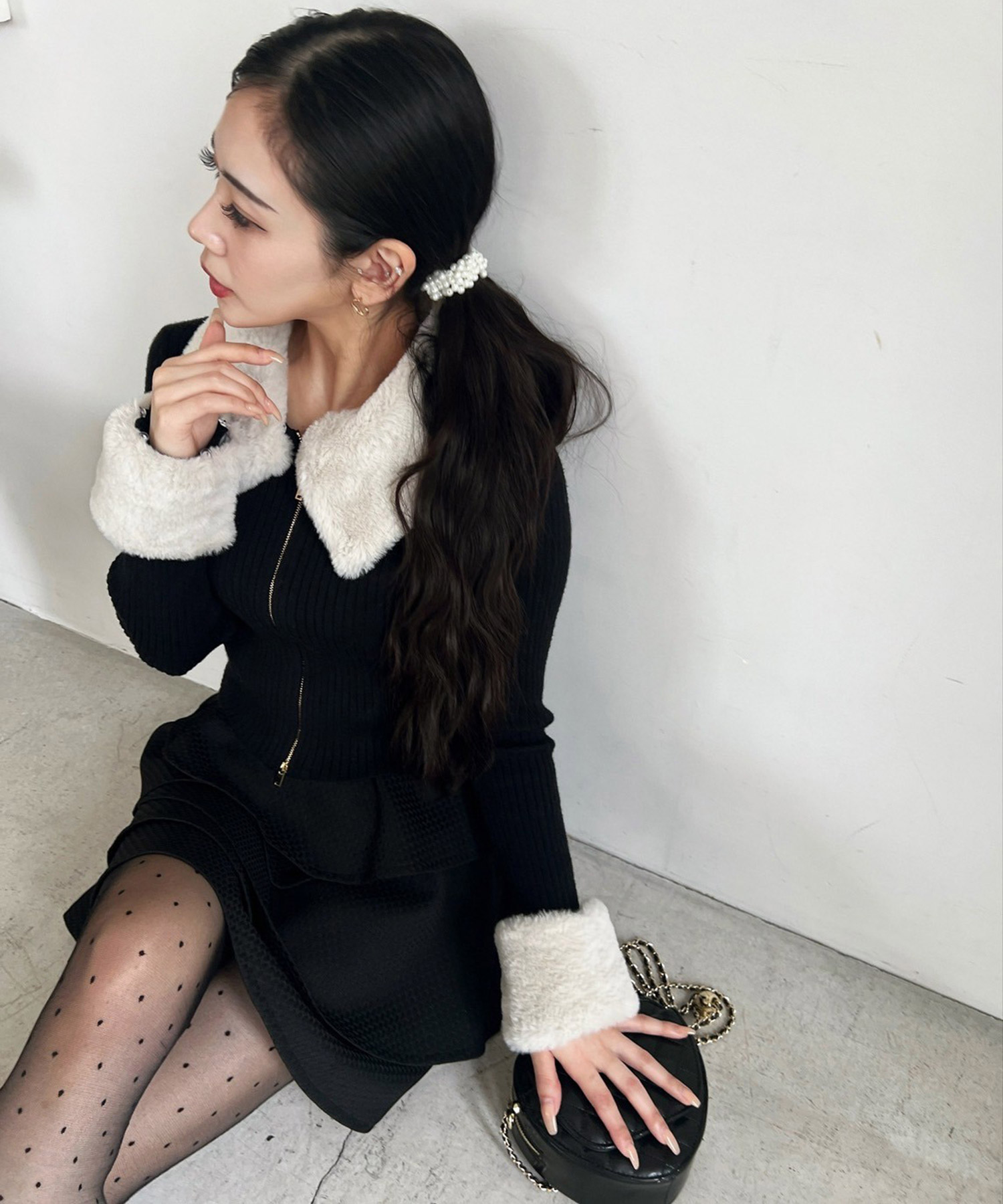 PARTY ファー付ダブルZIPニットトップス ロイヤルパーティー ROYAL PARTY ファー付ダブルZIPニット