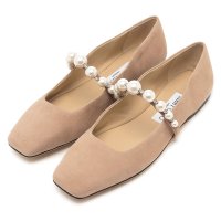 JIMMY CHOO/ジミー チュー JIMMY CHOO バレエシューズ フラットシューズ アデ フラット パール スクエアトゥ ピンク レディース JIMMY CHOO ADEF/507278412
