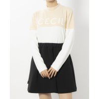 CECIL McBEE green/セシルマクビーグリーン CECIL McBEE green バイカラーモックネックLS/507324982