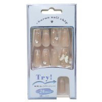 cinemacollection/シネマコレクション cinemacollection コスメ雑貨 ネイルチップ ロングスクエアタイプ PINK BEIGE MAGNET カミオジャパン 付け爪/507393456