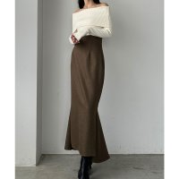 Louere/ルエレ Louere Louere 裏起毛ハイウエストヘリンボーンスリットマーメイドスカート/507407468