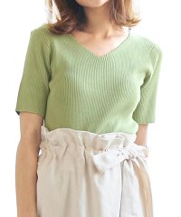 KOBE LETTUCE/コウベレタス KOBE LETTUCE 半袖ベーシックリブニット[選べるタイプ]【Vネック】 [C3147]/506901673