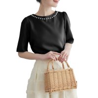 KOBE LETTUCE/コウベレタス KOBE LETTUCE ネックパールトップス【パフスリーブ】 [C7101]/507009368