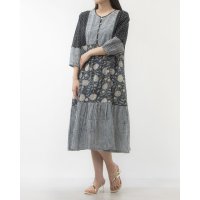 KANKAN/カンカン KANKAN ブロックプリントパッチワークワンピース/507017577