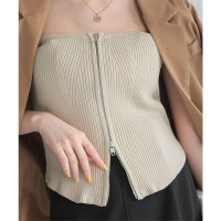 KOBE LETTUCE/コウベレタス KOBE LETTUCE ダブルジップベアトップニットビスチェ [C7091]/507048323