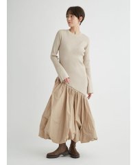 emmi atelier/ニットドッキングアシンメトリーワンピース/507049989